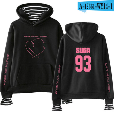 JIMIN J-HOPE JUNG KOOK SUGA Új album A lélek térképe Persona Print Hamis kétrészes kapucnis pulóverek Női/férfi divat Vékony/polár kabátok