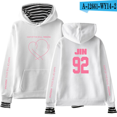 JIMIN J-HOPE JUNG KOOK SUGA Új album A lélek térképe Persona Print Hamis kétrészes kapucnis pulóverek Női/férfi divat Vékony/polár kabátok
