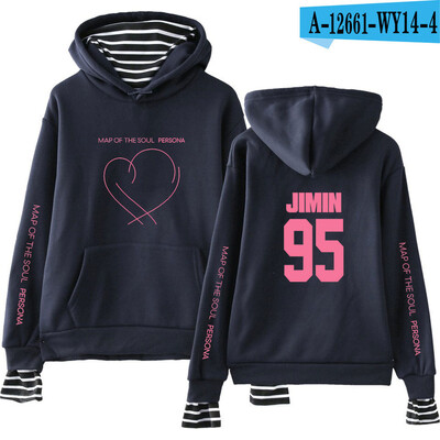 JIMIN J-HOPE JUNG KOOK SUGA Új album A lélek térképe Persona Print Hamis kétrészes kapucnis pulóverek Női/férfi divat Vékony/polár kabátok