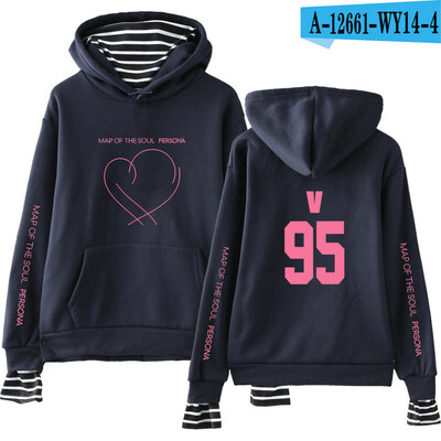 JIMIN J-HOPE JUNG KOOK SUGA Új album A lélek térképe Persona Print Hamis kétrészes kapucnis pulóverek Női/férfi divat Vékony/polár kabátok