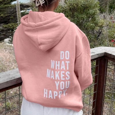 DARĪT, KAS JUMS PREČIĒ, kapuci ar burtu apdruku, savelkams ikdienas džemperis ar kapuci rudenim un pavasarim, jauneklīgs sieviešu apģērbs