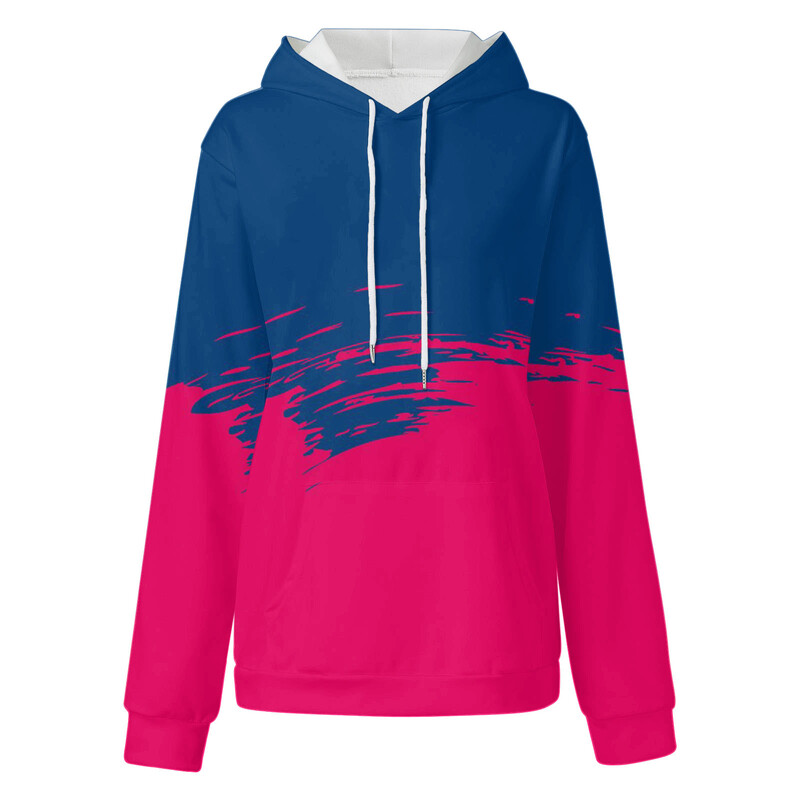 Γυναικείες μπλούζες μπλούζες Color Block Hoodie με μακρυμάνικη τσέπη αθλητική φόρμα oversize πουλόβερ свитшот