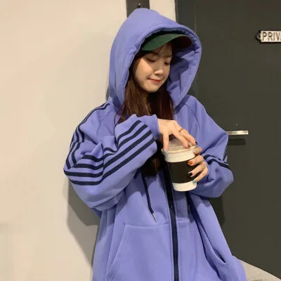 Γυναικεία φούτερ με κομψή επένδυση φλις με κουκούλα, χειμερινό, κορυφαίο φοιτητικό μπουφάν με φερμουάρ