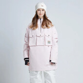 Σνόουμπορντ μπουφάν με κουκούλα Χαλαρή χειμερινή μπουφάν για σκι Ανδρικά ζεστά γυναικεία ρούχα για σκι Εξωτερικά αντιανεμικά αδιάβροχα παλτά χιονιού