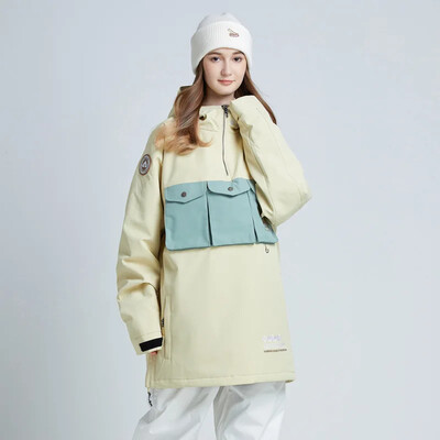 Σνόουμπορντ μπουφάν με κουκούλα Χαλαρή χειμερινή μπουφάν για σκι Ανδρικά ζεστά γυναικεία ρούχα για σκι Εξωτερικά αντιανεμικά αδιάβροχα παλτά χιονιού