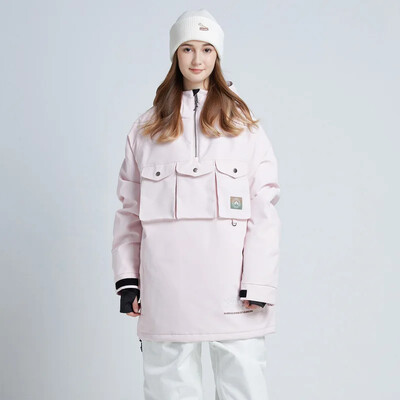 Σνόουμπορντ μπουφάν με κουκούλα Χαλαρή χειμερινή μπουφάν για σκι Ανδρικά ζεστά γυναικεία ρούχα για σκι Εξωτερικά αντιανεμικά αδιάβροχα παλτά χιονιού