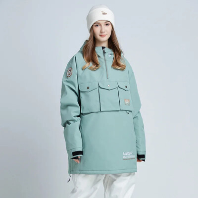 Σνόουμπορντ μπουφάν με κουκούλα Χαλαρή χειμερινή μπουφάν για σκι Ανδρικά ζεστά γυναικεία ρούχα για σκι Εξωτερικά αντιανεμικά αδιάβροχα παλτά χιονιού