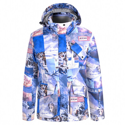 Vīriešu un sieviešu slēpošanas jakas Vīriešu ziemas, siltas, vēja necaurlaidīgas, ūdensnecaurlaidīgas, elpojošas snovborda jakas ar kapuci Sieviešu sniega slēpošanas mēteļi