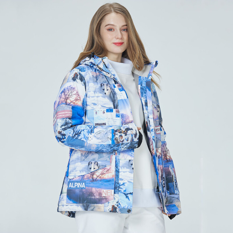 Vīriešu un sieviešu slēpošanas jakas Vīriešu ziemas, siltas, vēja necaurlaidīgas, ūdensnecaurlaidīgas, elpojošas snovborda jakas ar kapuci Sieviešu sniega slēpošanas mēteļi