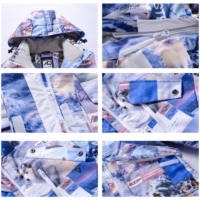 Vīriešu un sieviešu slēpošanas jakas Vīriešu ziemas, siltas, vēja necaurlaidīgas, ūdensnecaurlaidīgas, elpojošas snovborda jakas ar kapuci Sieviešu sniega slēpošanas mēteļi