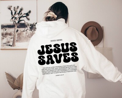 Jesus Saves Φούτερ Christian Φούτερ Faith Top Jesus Hoodie Bible Verses Crewnneck Γυναικεία φούτερ γραφικά πουλόβερ