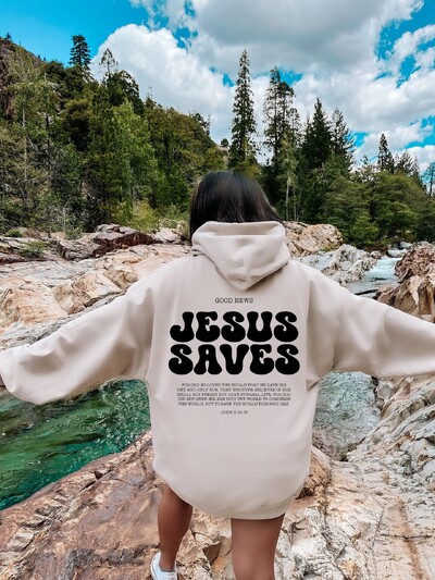 Jesus Saves Φούτερ Christian Φούτερ Faith Top Jesus Hoodie Bible Verses Crewnneck Γυναικεία φούτερ γραφικά πουλόβερ