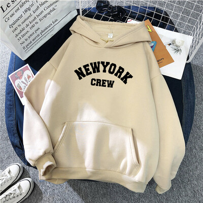 Hirsionsan Letter Print Hoodies Γυναικεία μακρυμάνικα πολυεστερικά γυναικεία φούτερ Streetwear Fleece Γυναικεία ρούχα Χειμερινά