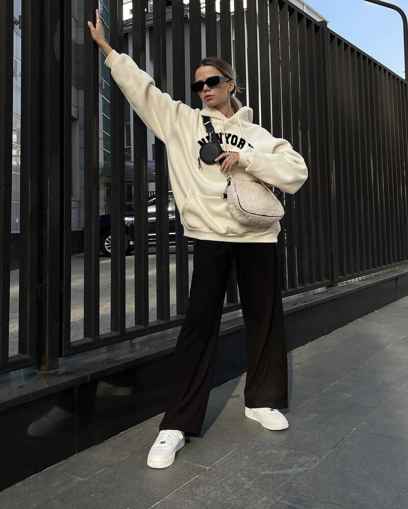 Hirsionsan Letter Print Hoodies Γυναικεία μακρυμάνικα πολυεστερικά γυναικεία φούτερ Streetwear Fleece Γυναικεία ρούχα Χειμερινά