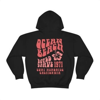 Ocean Beach Hoodie Aesthetic Hoodie Tumblr Sweatshirt CA Surf Tee Модерен извънгабаритен суичър с качулка Coconut Hoodie Унисекс Естетични топове