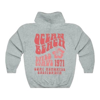 Ocean Beach Hoodie Aesthetic Hoodie Tumblr Sweatshirt CA Surf Tee Модерен извънгабаритен суичър с качулка Coconut Hoodie Унисекс Естетични топове