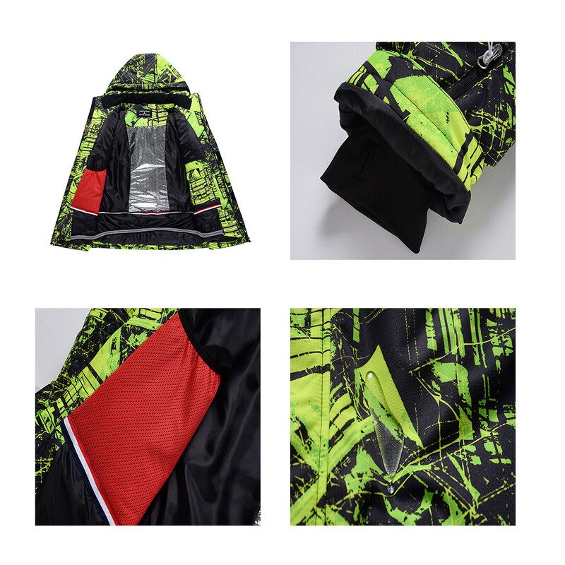 Jauna vīriešu snovborda slēpošanas jaka ziemas āra silts, vēja necaurlaidīgs, ūdensizturīgs, elpojošs slēpošanas apģērbs vīriešu slēpošanas mētelis