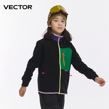 VECTOR Fleece Jacket Παιδικά Φθινοπωρινά Χειμερινά Ζεστά Παλτό Ρούχα 2023 Φούτερ με μανίκια αντίθεση Παλτό Έγχρωμο Μπουφάν εξωτερικού χώρου