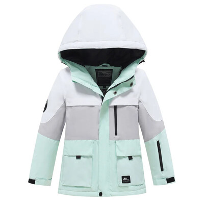 2023 Υπαίθριο αθλητικό παλτό σκι για αγόρια, αντιανεμικό κορίτσι με κουκούλα, σνόουμπορντ μπουφάν με μόνωση στο βουνό Παιδικές φόρμες για παιδιά Παιδικά ρούχα για σκι