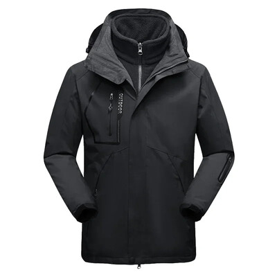 Ανδρικό μπουφάν Fleece για σκι 2 σε 1 Χειμώνα ζεστό αντιανεμικό αδιάβροχο υπαίθριο αθλητικό κάμπινγκ Mountain Snowboard Παλτό χιονιού