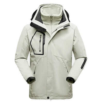 Ανδρικό μπουφάν Fleece για σκι 2 σε 1 Χειμώνα ζεστό αντιανεμικό αδιάβροχο υπαίθριο αθλητικό κάμπινγκ Mountain Snowboard Παλτό χιονιού