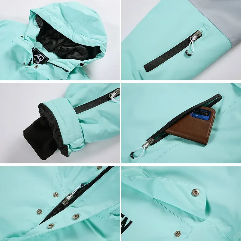 Paltoane calde de schi Hanoră de schi cu glugă, respirabilă