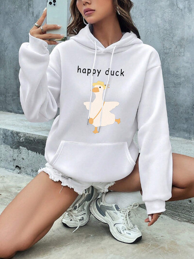 2024 Γυναικεία κουκούλα με κουκούλα με στάμπα Cat Butterfly Ευέλικτο Hoodie Streetwear Y2K Fashion Γυναικεία κουκούλα με κορδόνι φθινόπωρο/χειμώνα