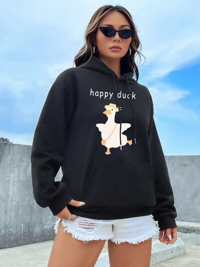 2024 Γυναικεία κουκούλα με κουκούλα με στάμπα Cat Butterfly Ευέλικτο Hoodie Streetwear Y2K Fashion Γυναικεία κουκούλα με κορδόνι φθινόπωρο/χειμώνα