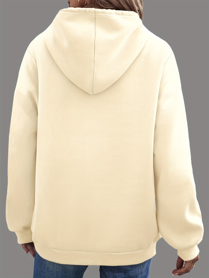 Γυναικεία φούτερ SMILE με στάμπα με άνετο casual φούτερ με τσέπη καγκουρό για κομψό καθημερινό ντύσιμο