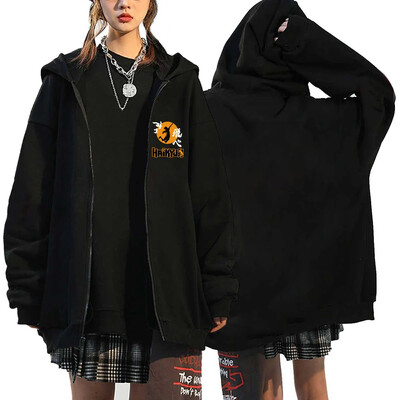 Γυναικεία ανδρικά Anime Hoodie Haikyuu Zip Up Jacket Karasuno High School Plus Size Φούτερ Harajuku Unisex Φθινοπωρινό Ζεστά ρούχα