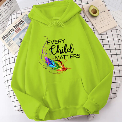 Γυναικεία χειμερινή φθινοπωρινή μόδα με κουκούλα Casual Every Child Matters Πορτοκαλί πουκάμισο Ημερήσια επιστολή με στάμπα μακρυμάνικη κουκούλα