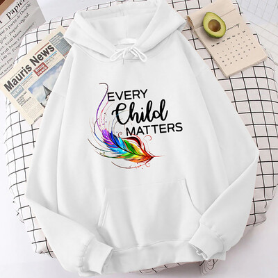 Γυναικεία χειμερινή φθινοπωρινή μόδα με κουκούλα Casual Every Child Matters Πορτοκαλί πουκάμισο Ημερήσια επιστολή με στάμπα μακρυμάνικη κουκούλα