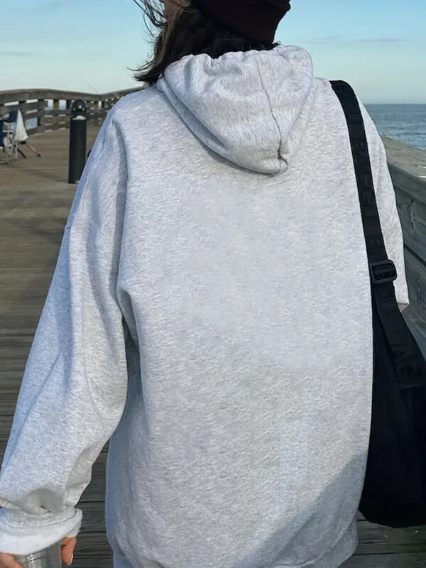 Sieviešu Ziemassvētku karikatūras drukas ikdienas džemperis ar kapuci, poliesters, mazgājams mašīnā