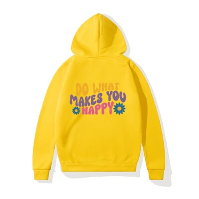 Tehke seda, mis teeb teid õnnelikuks Naiste Pusad, pikkade varrukatega dressipluus Fliisist hiphopist unisex Harajuku meeste kapuutsiga riided Naiste pullover