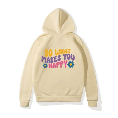 Tehke seda, mis teeb teid õnnelikuks Naiste Pusad, pikkade varrukatega dressipluus Fliisist hiphopist unisex Harajuku meeste kapuutsiga riided Naiste pullover