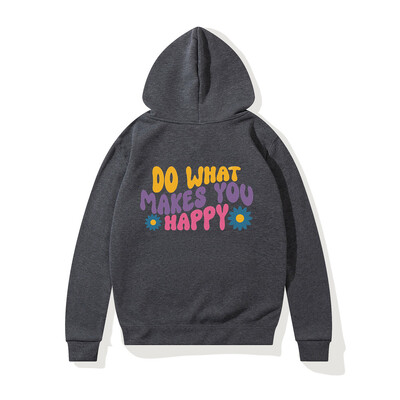 Tehke seda, mis teeb teid õnnelikuks Naiste Pusad, pikkade varrukatega dressipluus Fliisist hiphopist unisex Harajuku meeste kapuutsiga riided Naiste pullover