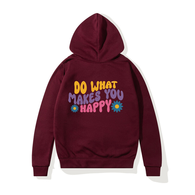 Tehke seda, mis teeb teid õnnelikuks Naiste Pusad, pikkade varrukatega dressipluus Fliisist hiphopist unisex Harajuku meeste kapuutsiga riided Naiste pullover