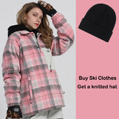 Μπουφάν για σκι Γυναικεία Παλτό για εξωτερικούς χώρους Snowboard Wear Snow Jacket 2025 Χειμώνας αντιανεμικό Ανδρικά αδιάβροχα ρούχα σκι με κουκούλα που αναπνέει