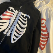 2021. gada rudens/ziemas Amazones sieviešu džemperis ar kapuci, brīvi pieguļošs galvaskausa apdruka, moderna jaka ar garām piedurknēm