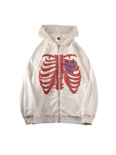 2021. gada rudens/ziemas Amazones sieviešu džemperis ar kapuci, brīvi pieguļošs galvaskausa apdruka, moderna jaka ar garām piedurknēm