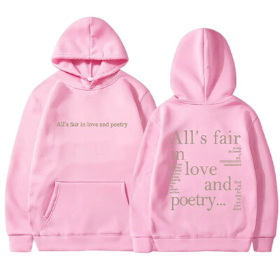 All`s fair in love and ποίηση Ευρωπαϊκή και αμερικανική φούτερ με κουκούλα μονόχρωμη φούτερ με γράμματα Oversized Hoodie