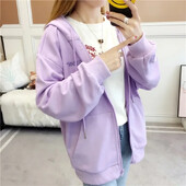 Φούτερ για κορίτσι Φαρδιά ανοιξιάτικα φθινοπωρινά γυναικεία ρούχα Φοιτητικά πρώιμο φθινόπωρο Fleece ανοιχτό πουκάμισο Μπουφάν Fresh Sweet Style Polyester ύφασμα