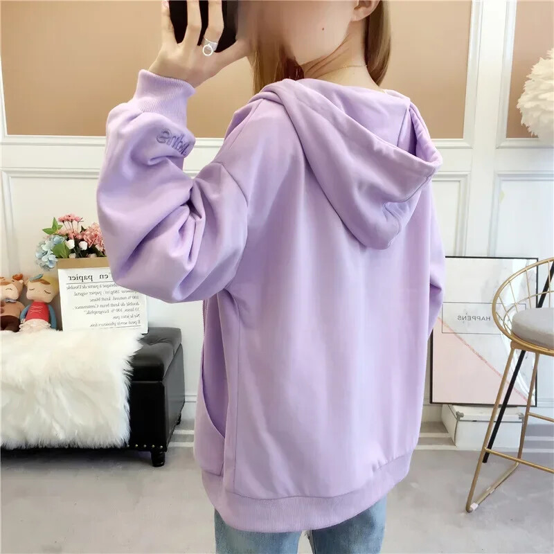 Φούτερ για κορίτσι Φαρδιά ανοιξιάτικα φθινοπωρινά γυναικεία ρούχα Φοιτητικά πρώιμο φθινόπωρο Fleece ανοιχτό πουκάμισο Μπουφάν Fresh Sweet Style Polyester ύφασμα