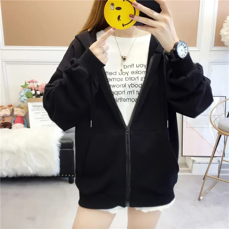 Φούτερ για κορίτσι Φαρδιά ανοιξιάτικα φθινοπωρινά γυναικεία ρούχα Φοιτητικά πρώιμο φθινόπωρο Fleece ανοιχτό πουκάμισο Μπουφάν Fresh Sweet Style Polyester ύφασμα