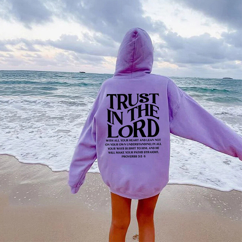 Női európai és amerikai új terméksorozat Letter TRUST nyomtatott férfi és női divatos felső kapucnis kapucnis pulcsi