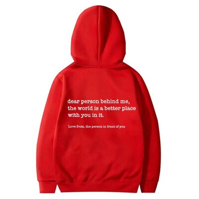 Αγαπητέ πρόσωπο πίσω μου Φούτερ Γυναικεία Μόδα Προσωποποιημένα Φούτερ Be Kind Message Χειμερινά casual outdoor φαρδιά φούτερ