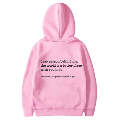 Αγαπητέ πρόσωπο πίσω μου Φούτερ Γυναικεία Μόδα Προσωποποιημένα Φούτερ Be Kind Message Χειμερινά casual outdoor φαρδιά φούτερ