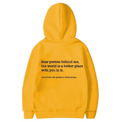 Αγαπητέ πρόσωπο πίσω μου Φούτερ Γυναικεία Μόδα Προσωποποιημένα Φούτερ Be Kind Message Χειμερινά casual outdoor φαρδιά φούτερ