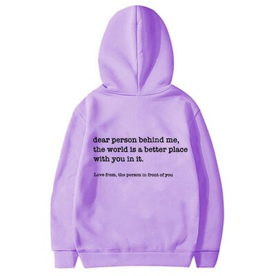 Αγαπητέ πρόσωπο πίσω μου Φούτερ Γυναικεία Μόδα Προσωποποιημένα Φούτερ Be Kind Message Χειμερινά casual outdoor φαρδιά φούτερ