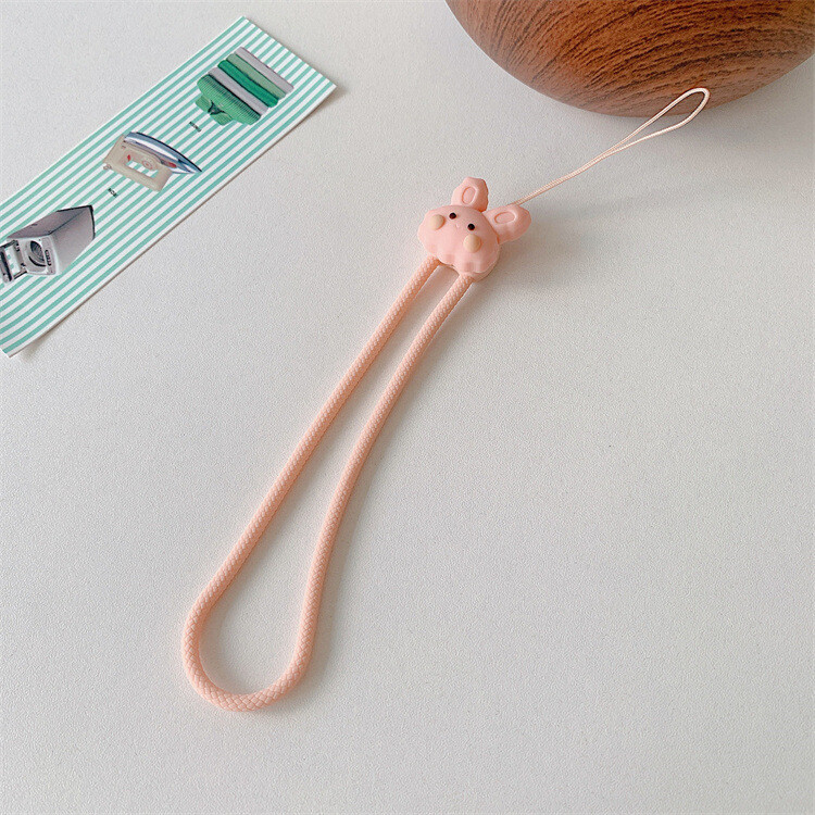 Uus multikas karu ja jänese mobiiltelefoni rihm kukkumisvastane silikoonist randmenöör U ketas võtmehoidja randmepael